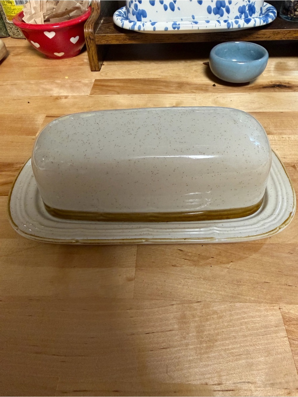 Crown Manor Handpainted Stoneware Butter Dish Japan